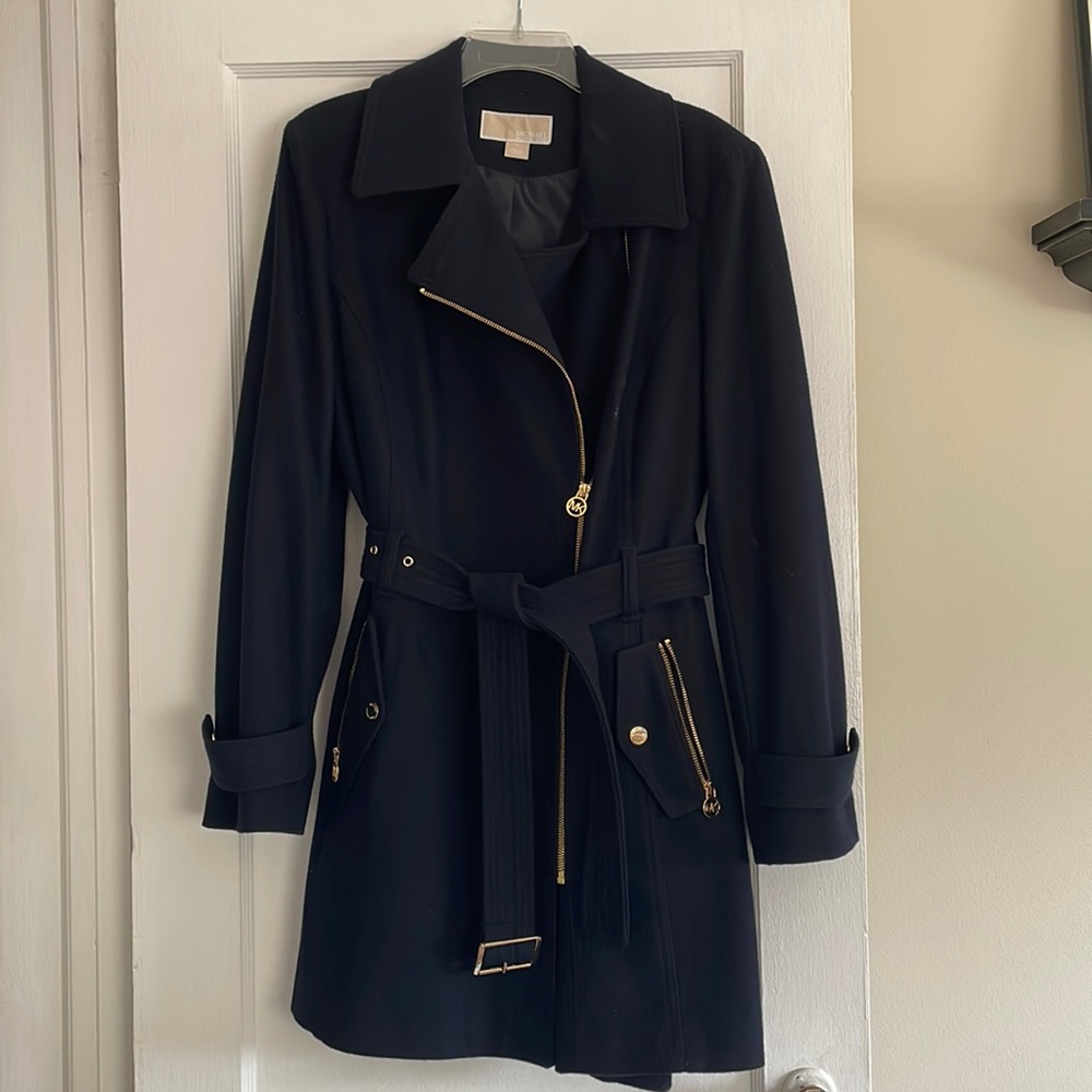 Michael Kors Asymmetrical Belted Coat